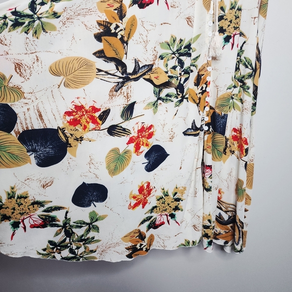 Floral Print Vneck Button Up Midi Dress - Picture 6 of 12